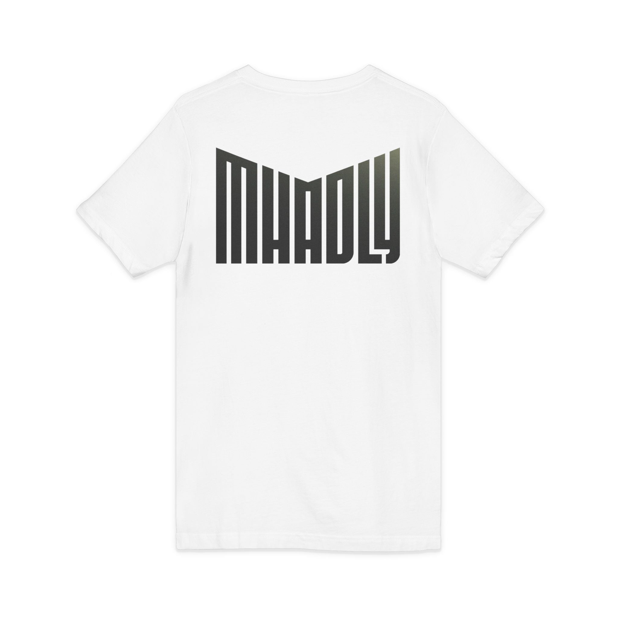 T-SHIRT MHADLY SCOLLO A V 100% COTONE COLORE BIANCO