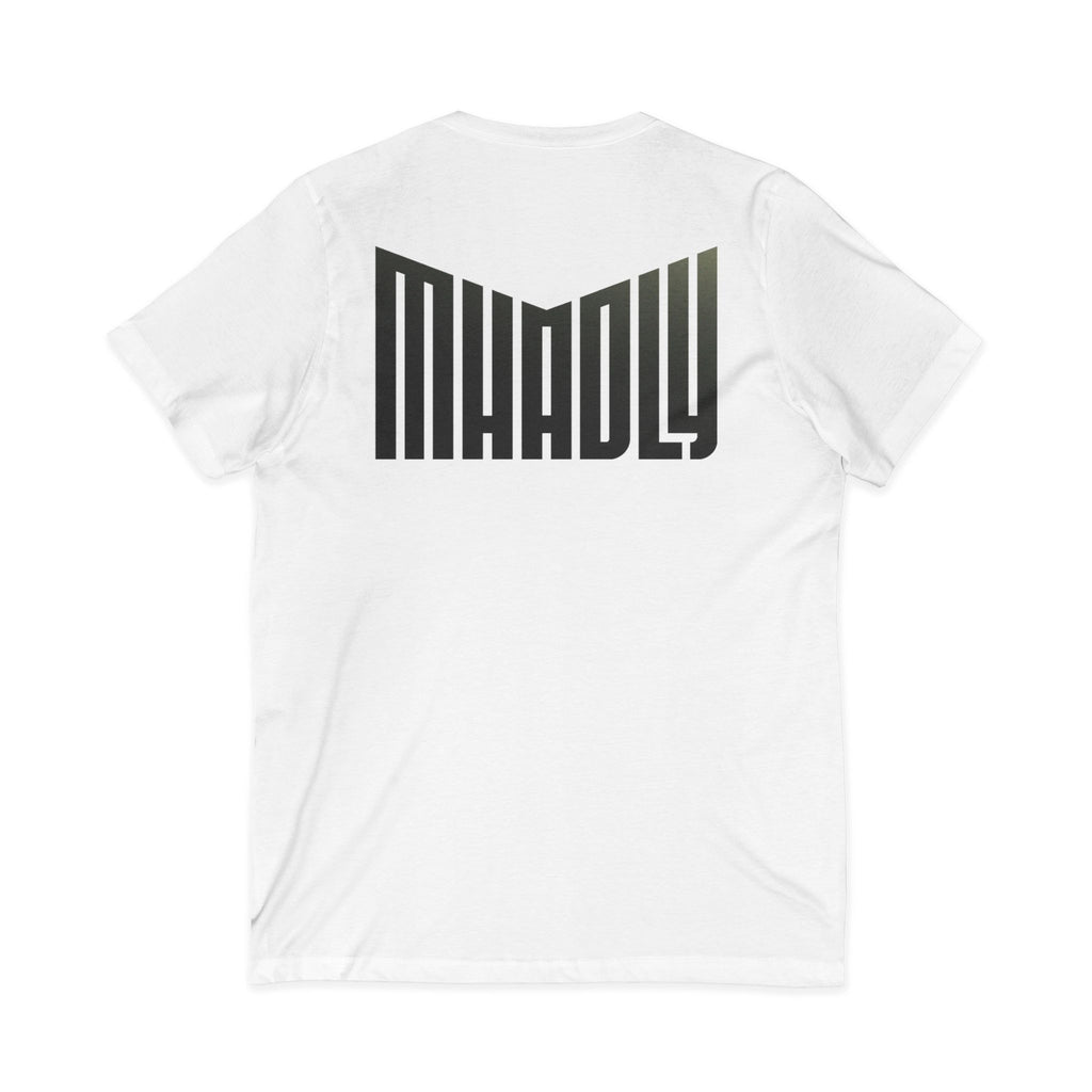 T-SHIRT MHADLY SCOLLO A V 100% COTONE COLORE BIANCO