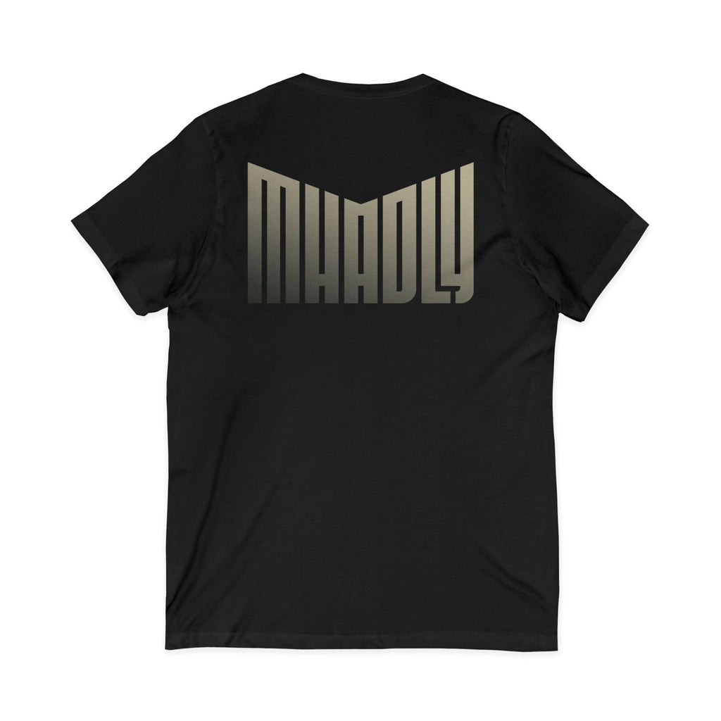 T-SHIRT MHADLY SCOLLO A V 100% COTONE COLORE NERO