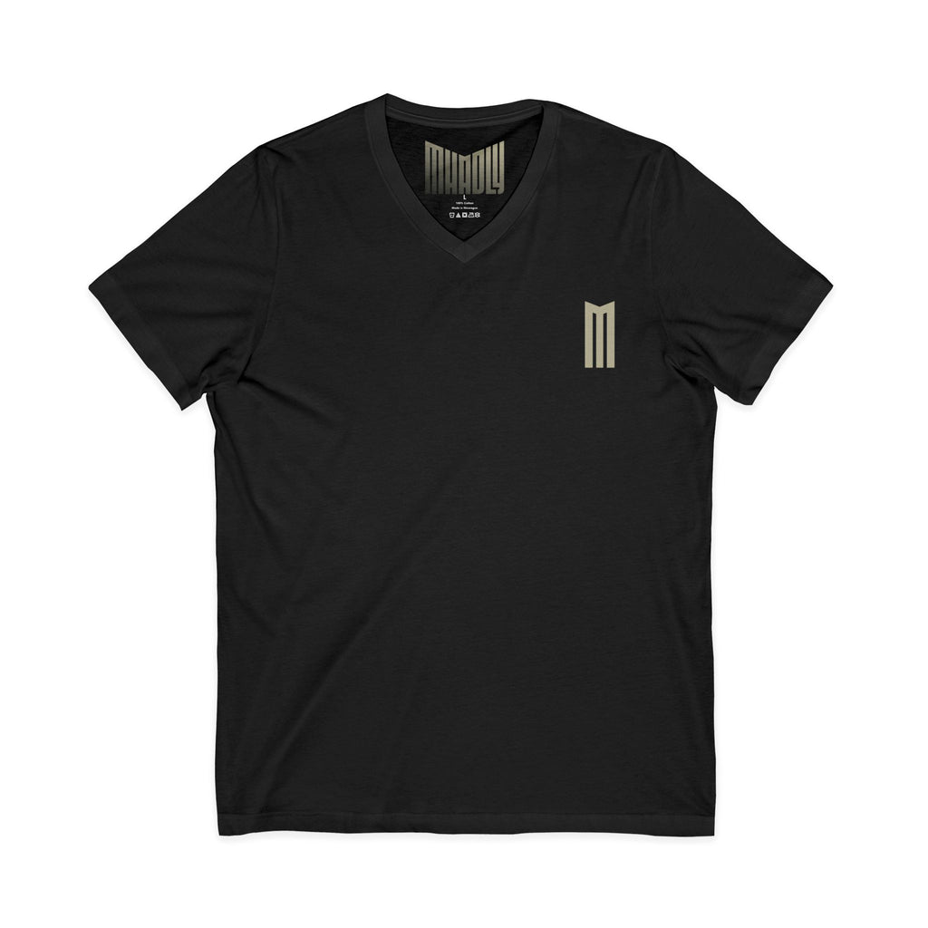 T-SHIRT MHADLY SCOLLO A V 100% COTONE COLORE NERO