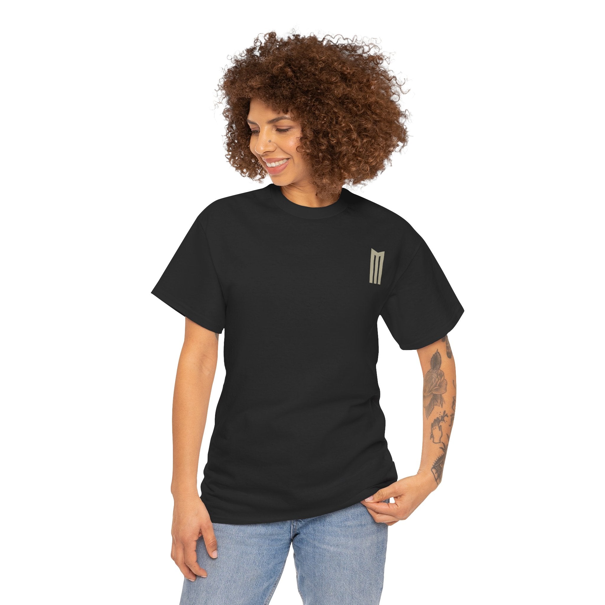 MHADLY CREW-NECK T-SHIRT 100% COTTON BLACK