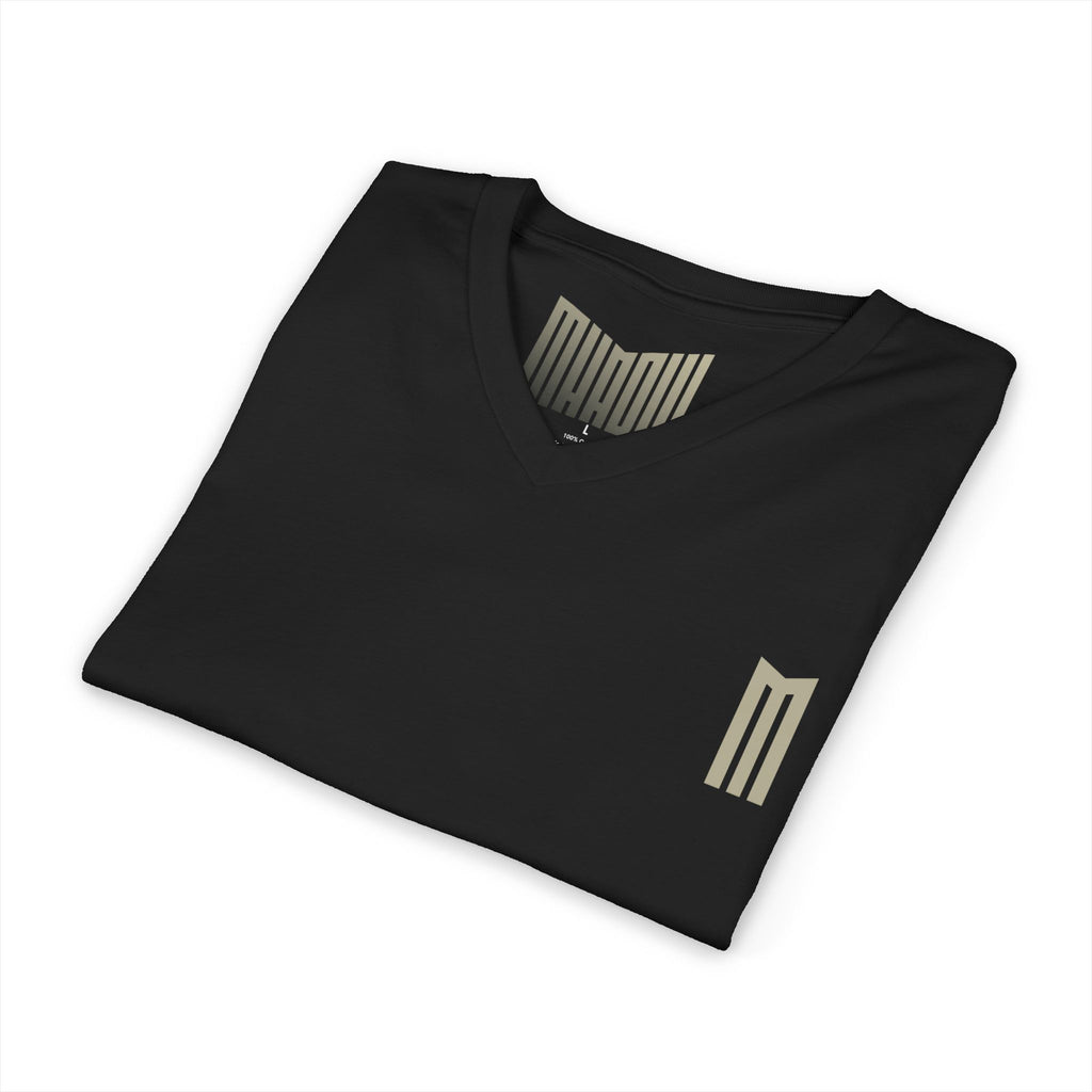 T-SHIRT MHADLY SCOLLO A V 100% COTONE COLORE NERO
