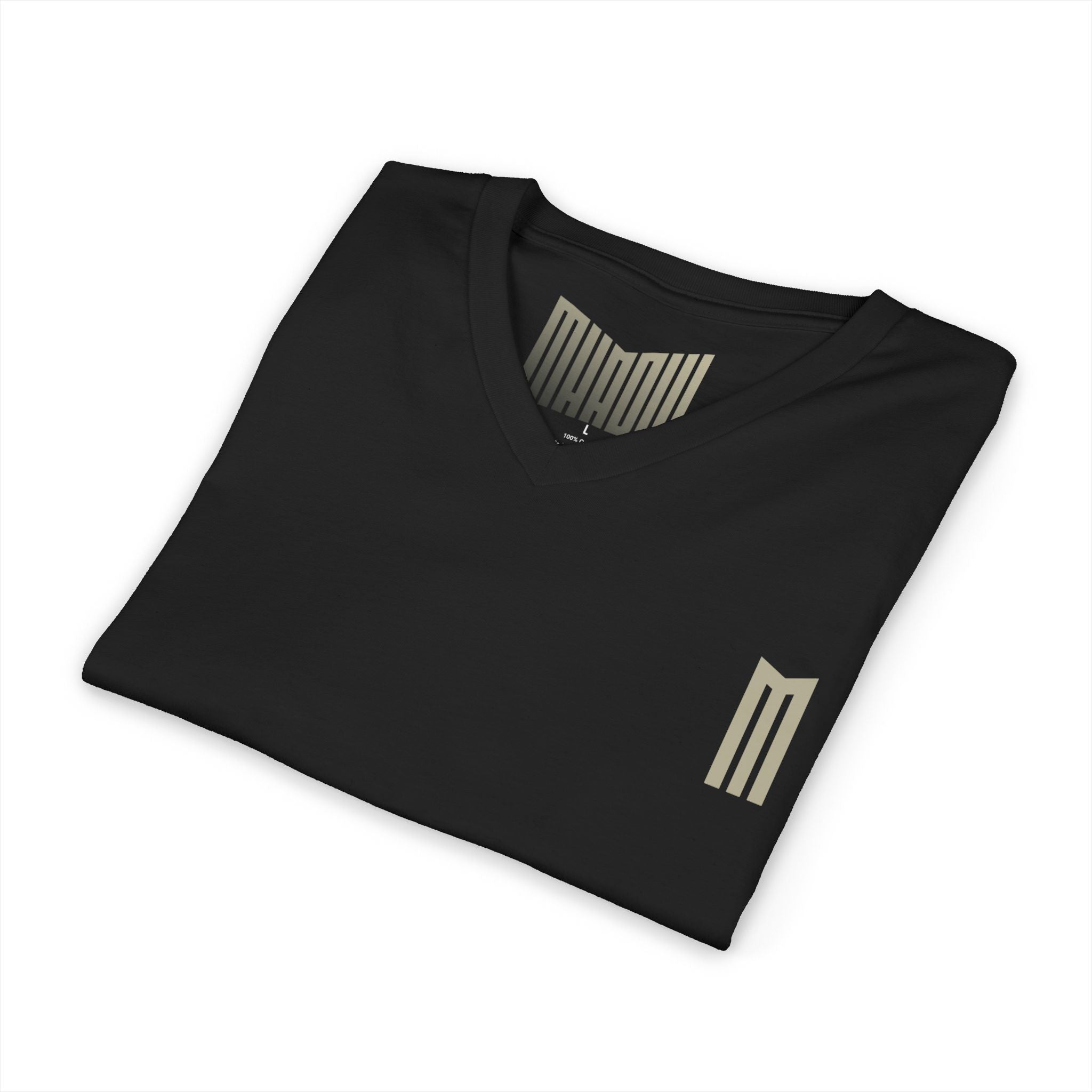 T-SHIRT MHADLY SCOLLO A V 100% COTONE COLORE NERO