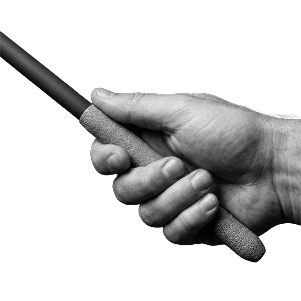 Vista macro del manico elastomerico Mhadly Tech Sticks Hybrid Pro per un grip superiore