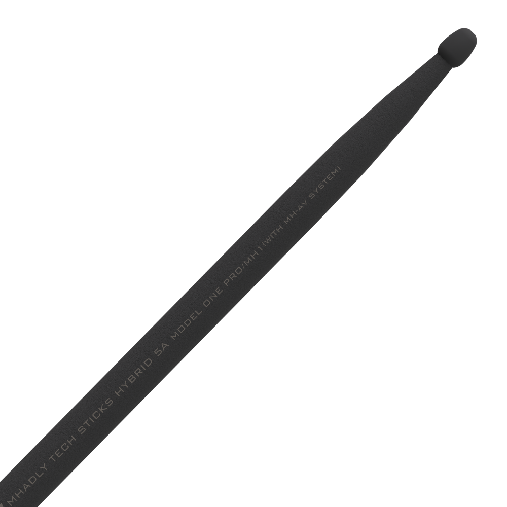 Bacchette batteria professionali con tecnologia anti vibrazione hybrid 5a mh1 mhadly dettaglio punta