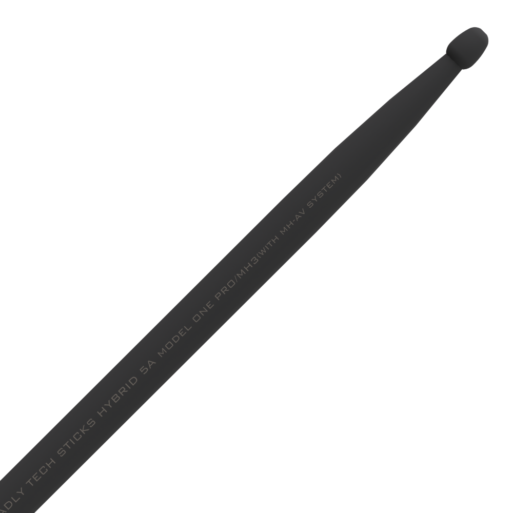 Bacchette batteria professionali con tecnologia anti vibrazione hybrid 5a mh3 mhadly punta prospettico