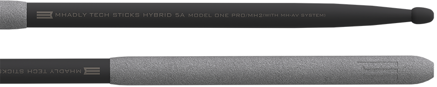 Mhadly Tech Sticks Hybrid Pro Black Edition, drumsticks with uniform aesthetics and pigmented handle
