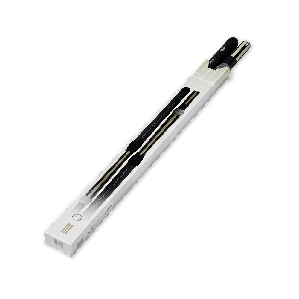bacchette per batteria con tecnologia anti vibrazione modello tech sticks dettaglio pack con punta terminale modello street sticks quantum model  3 pro  s
